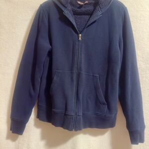 Michael Kors Dark Blue Sherpa-Lined Hoodie